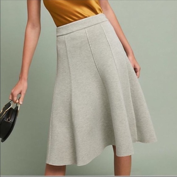 Anthropologie Maeve Gray/Yellow High A-Line Skirt - Picture 1 of 8